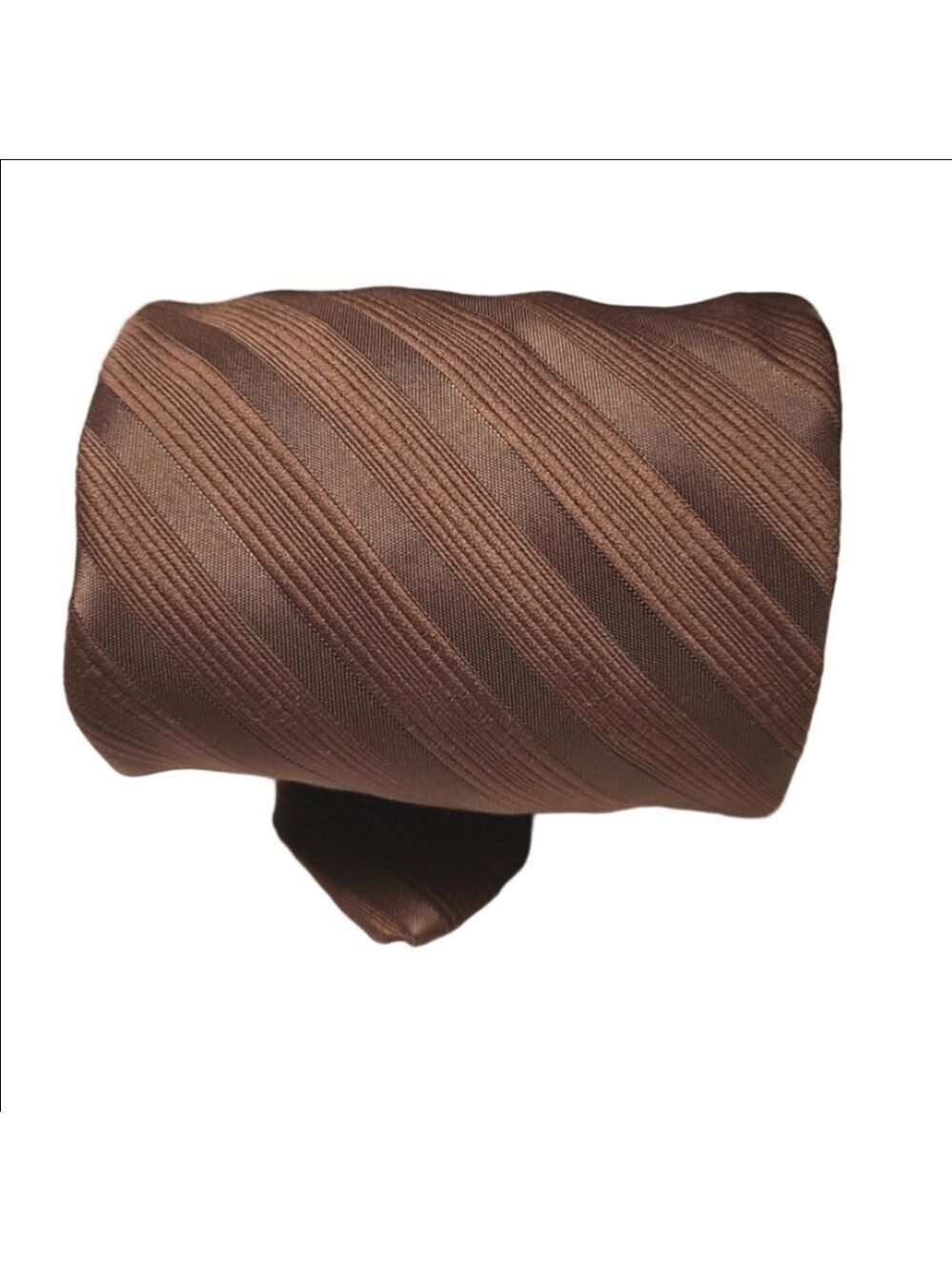 PARK LANE VINTAGE SKINNY SILK TIE BROWN ON BROWN STRIPED MENS
